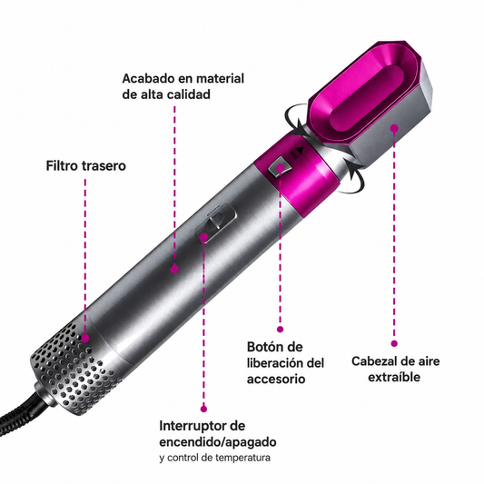Cepillo 5 en 1 Secador Elétrico